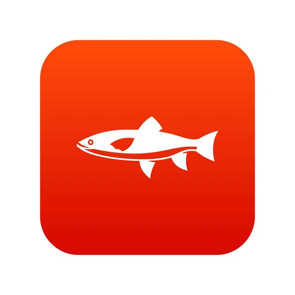 Fish icon digital red — Stock Vector