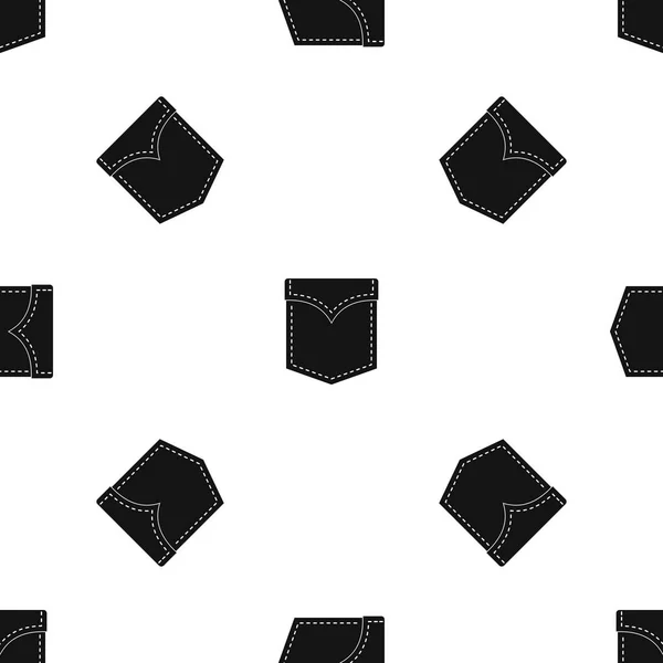 Μαύρο βαλβίδα τσέπη μοτίβο μαύρο χωρίς ραφές — Διανυσματικό Αρχείο