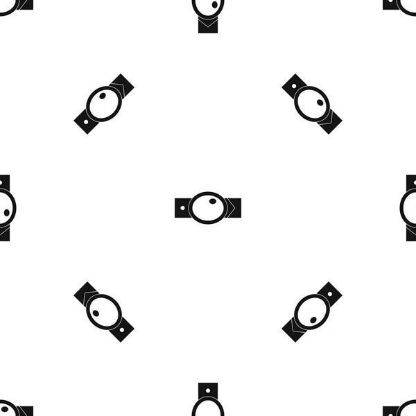 Belt with oval shaped buckle pattern seamless black — Stock Vector