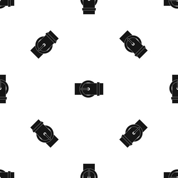 Circle belt buckle pattern seamless black — Stock Vector