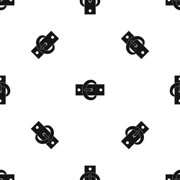 Buckle belt pattern seamless black — Stock Vector