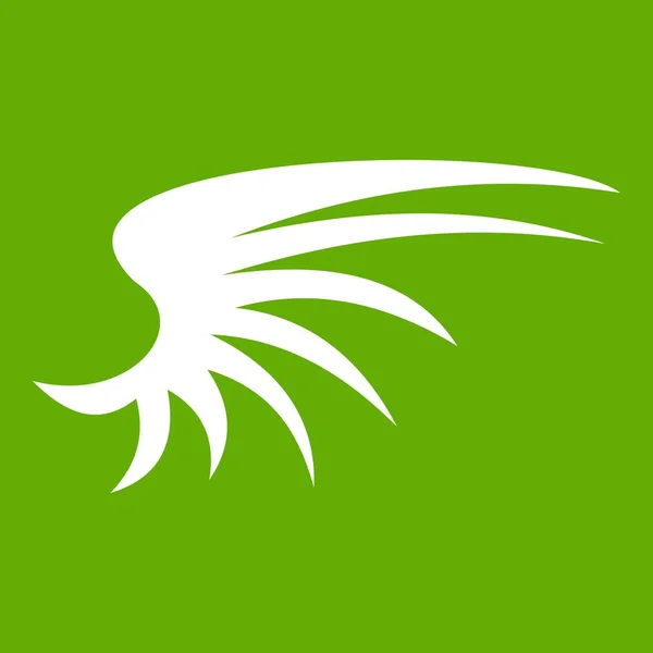 Křídlo ikona zelená — Stockový vektor