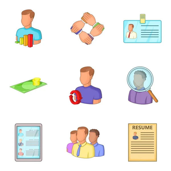 Deskundige iconen set, cartoon stijl — Stockvector