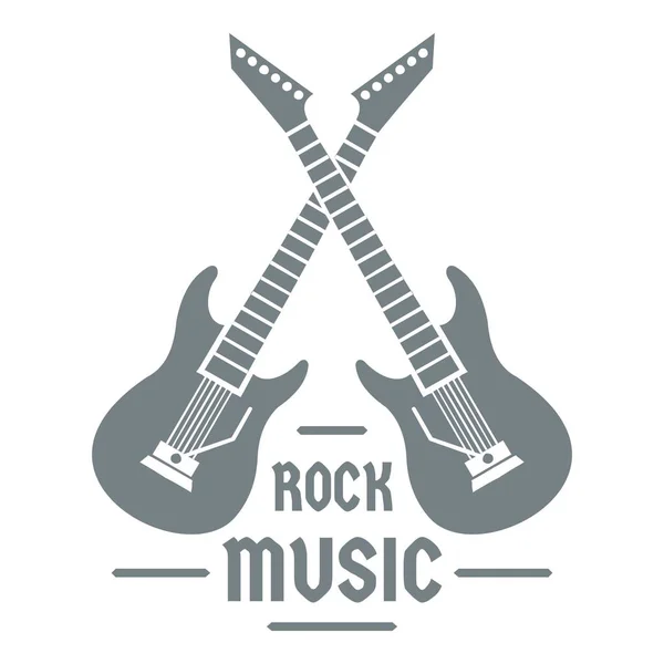 Logo guitare électrique, style gris simple — Image vectorielle