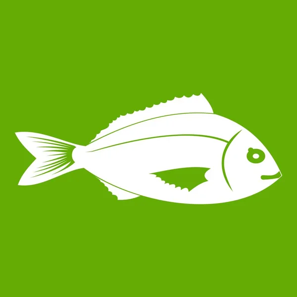 Icono de pescado verde — Vector de stock