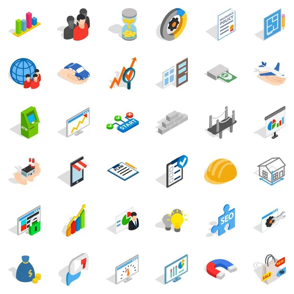 Finance icons set, isometric style — Stock Vector