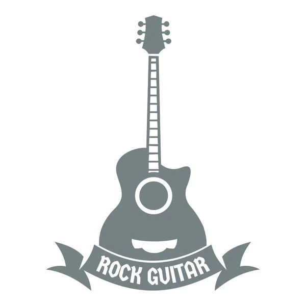 Logo della chitarra, semplice stile grigio — Vettoriale Stock