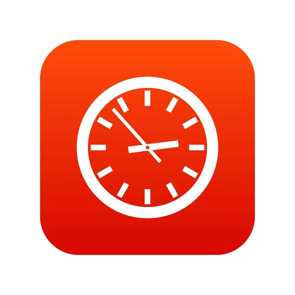 Saat simgesi dijital kırmızı — Stok Vektör