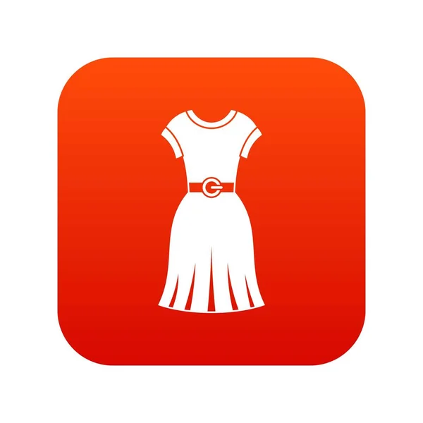 ドレス アイコン デジタル赤 — ストックベクタ