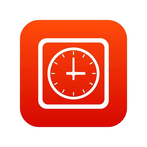 Uhr-Symbol digital rot — Stockvektor