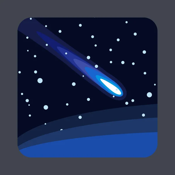 Κομήτης φωτισμούς φόντο, κινούμενα σχέδια στυλ — Διανυσματικό Αρχείο