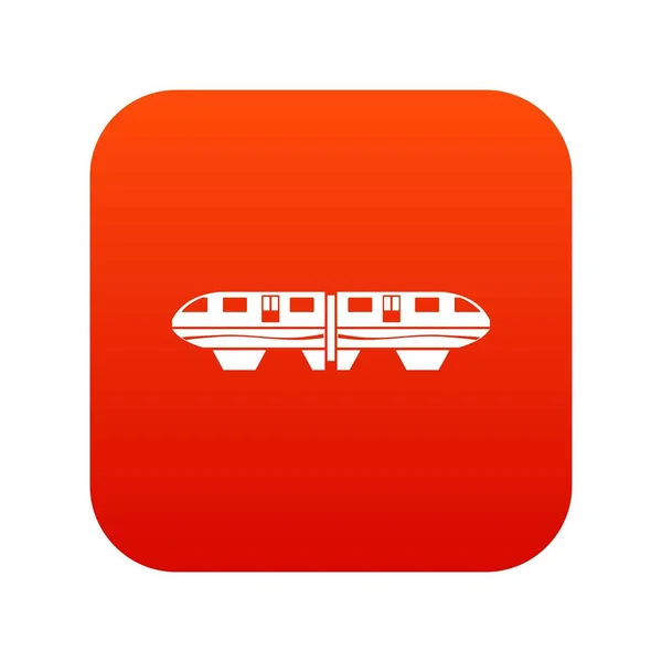 Monorotaia icona treno digitale rosso — Vettoriale Stock