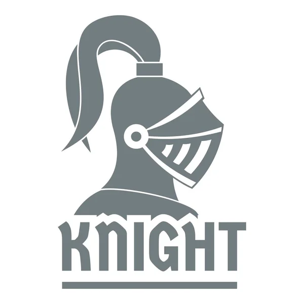 Логотип рыцарского шлема, простой серый стиль — стоковый вектор