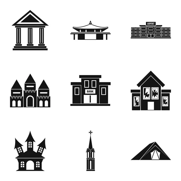 Conjunto de iconos de vivienda, estilo simple — Archivo Imágenes Vectoriales