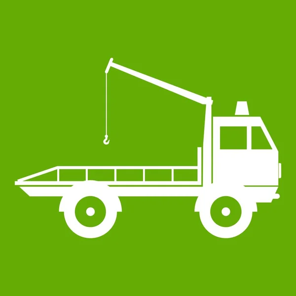Car towing truck icon green — Stock Vector