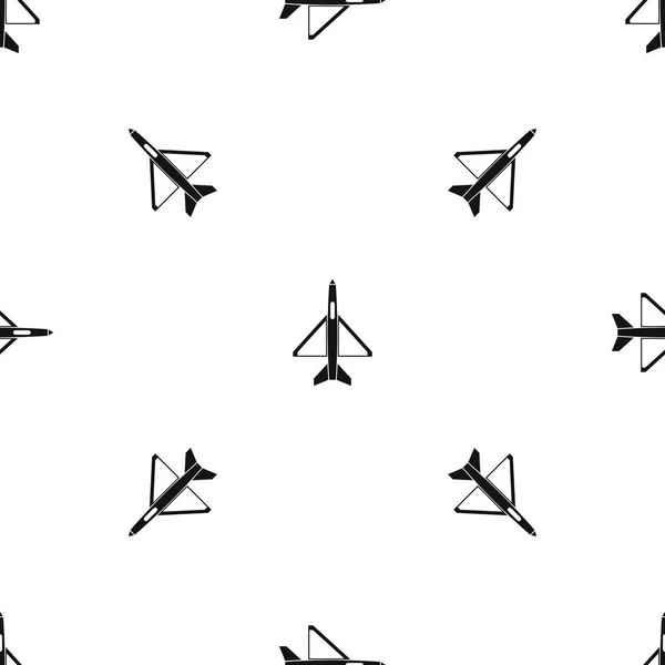 Military aircraft pattern seamless black — Stock Vector