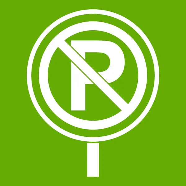 Pas d'icône de panneau de stationnement vert — Image vectorielle