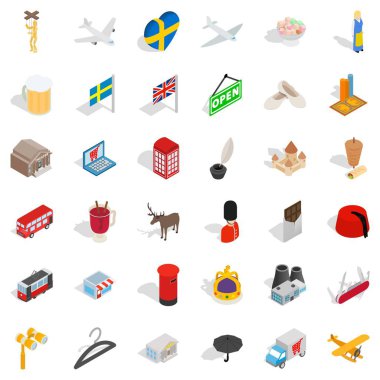 Fazla para Icons set, izometrik stili