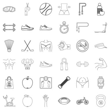 Sağlıklı Icons set, anahat stili