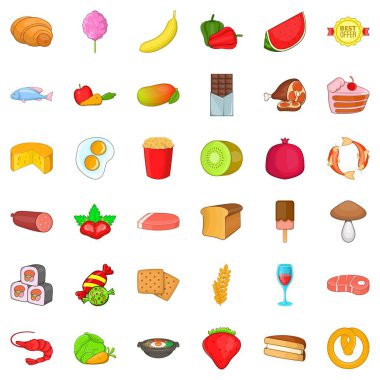 Teabag Icons set, karikatür tarzı