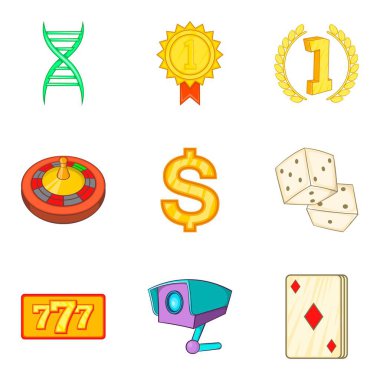 Count Icons set, karikatür tarzı