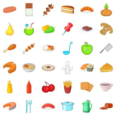 Çorba Icons set, karikatür tarzı