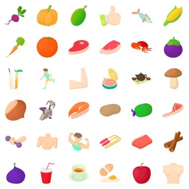 İnce Icons set, karikatür tarzı