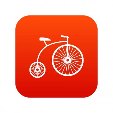 Penny-Farthing simgesi dijital kırmızı