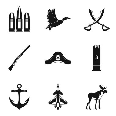 Kurşun Icons set, basit tarzı