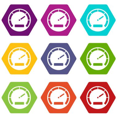 Renk altı yüzlü hız göstergesi simgesi ayarla