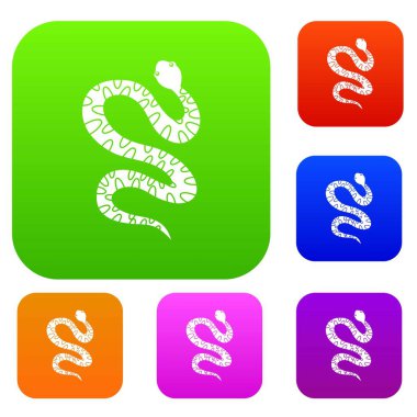 Siyah kıvranan yılan renk koleksiyonu ayarla