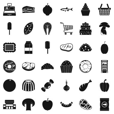 Süt Icons set, basit tarzı