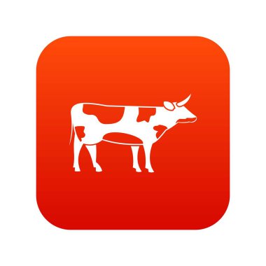 İsviçre inek simgesi dijital kırmızı