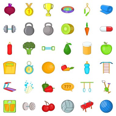 Kupa Icons set, karikatür tarzı