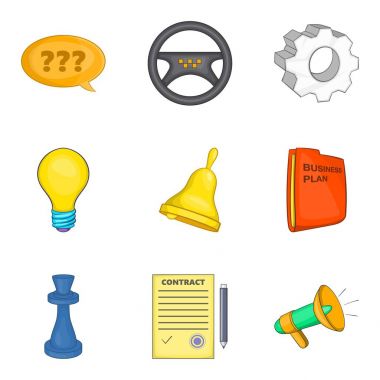 İletişim Icons set, karikatür tarzı