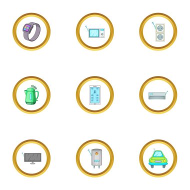 Akıllı ev cihazı Icons set, karikatür tarzı