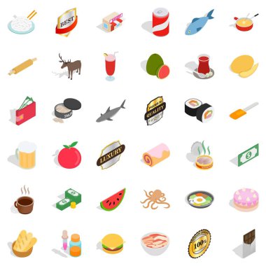 Krem Icons set, izometrik stili