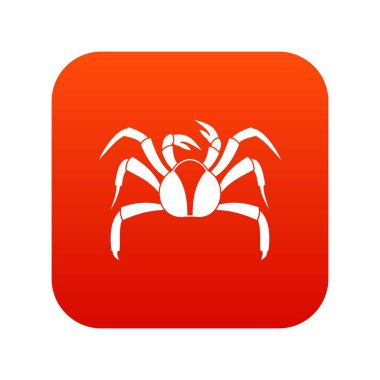 Yengeç deniz hayvan simgesi dijital kırmızı