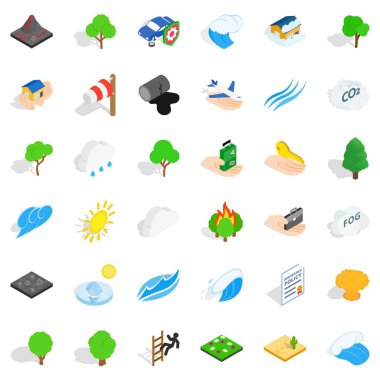 Felaket Icons set, izometrik stili