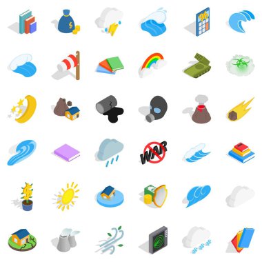 Kuvvet Icons set, izometrik stili