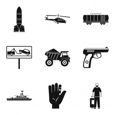 Yük Icons set, basit tarzı