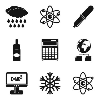 Fiziksel fenomen Icons set, basit tarzı
