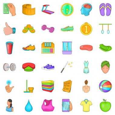 Masaj Icons set, karikatür tarzı