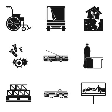 Savaşçı Icons set, basit tarzı