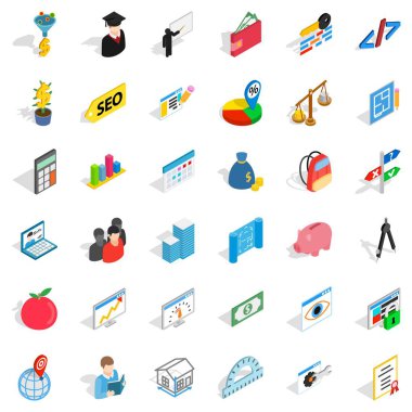 Hesaplayıcı simgeleri ayarlandı, izometrik biçim