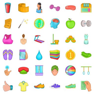 Icons set, karikatür tarzı atlama