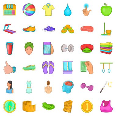 Enerji Icons set, karikatür tarzı