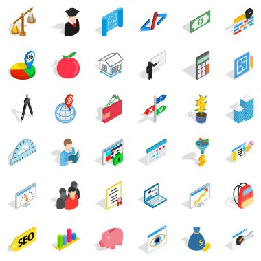 Numaratör Icons set, izometrik stili