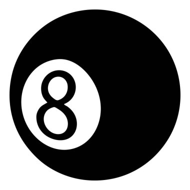 Bilardo topu simgesini, basit siyah stil