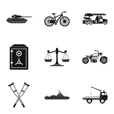 Savaş Icons set, basit tarzı